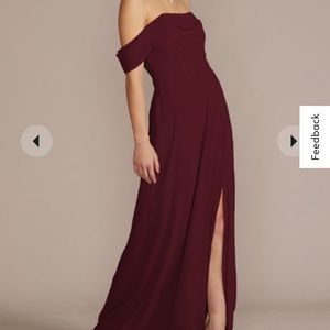 Off the shoulder bridesmaid dress